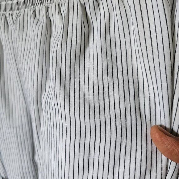 NWT EXPRESS PINSTRIPE BOATNECK SMOCKED/OFF SHOULDER BELTED SHORT DRESS SMALL - Picture 9 of 15